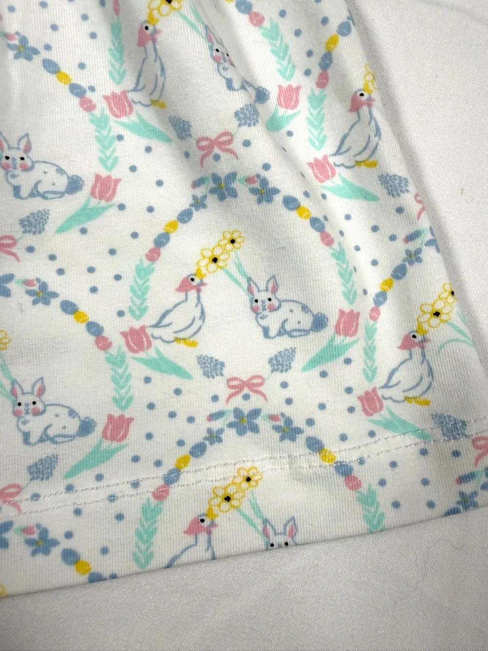 ISHTEX Goose Bunny Dress Baby Girl 6M Country Cottagecore Easter‎ Pastel Ruffle